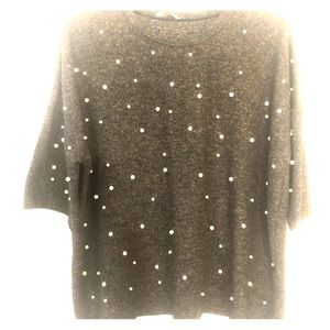 Zara short sleeve top. With pearls